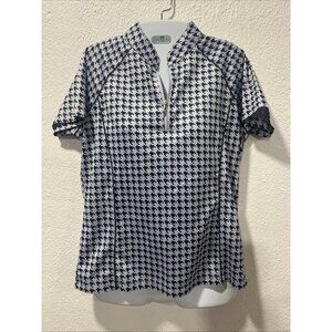 Izod Golf Fitted 1/4 Zip Active Top Size Medium Geometric